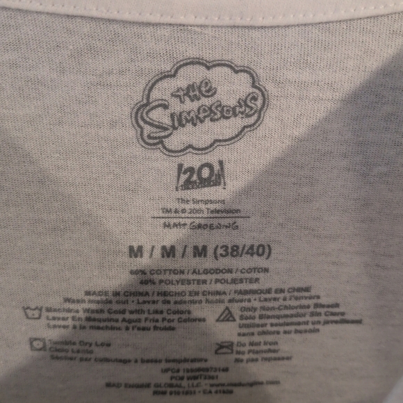 The Simpsons Men's T-Shirt White Medium Best Dad Bod - Picture 3 of 4